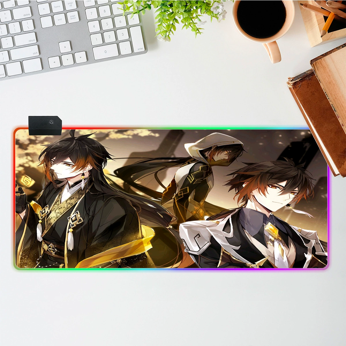 Оригинальная очень большая грязная игровая мышьpad E-sports клавиатурная подушка со светодиодной подсветкой двухмерная анимационная настольная подушка