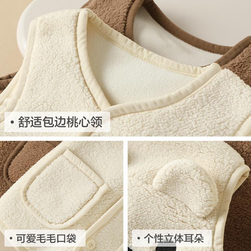 Bebé chaleco de lana casual otoño e invierno nuevos niños y niñas forro de lana engrosada chaleco ropa de invierno chaleco de los niños