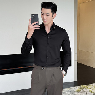 Free Shipping Men's Long Sleeve Shirt Business Spring and Autumn New White Shirt Men's Slim-fit Non-ironing Men's Suit