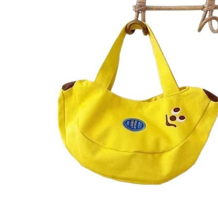かわいいノベルティバナナバッグ漫画刺繍キャンバスバッグオフィスワーカー便利なハンドバッグママのお出かけハンドバッグ|undefined