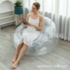 Sequin Silver Transparent-Large Inflatable Sofa (1kg)