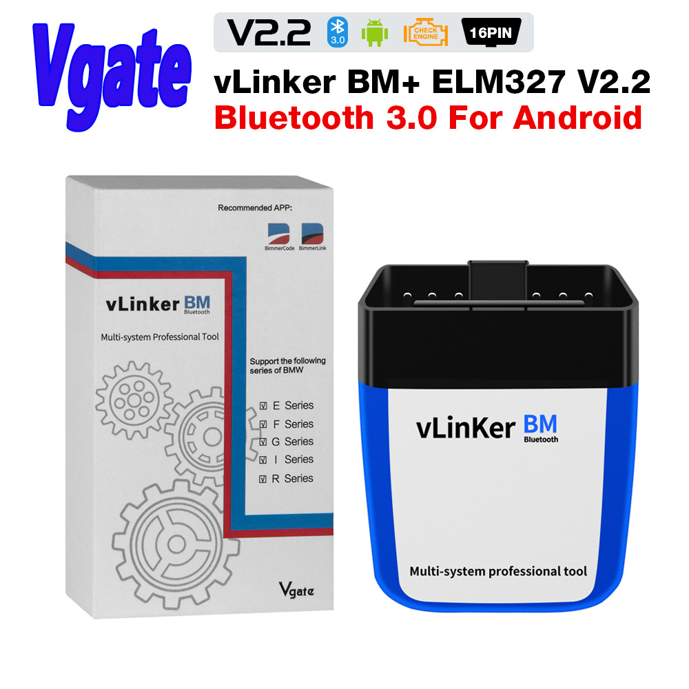 VLINKER BM V2.2蓝牙3.0 for bimmercode OBD2汽车故障诊断仪