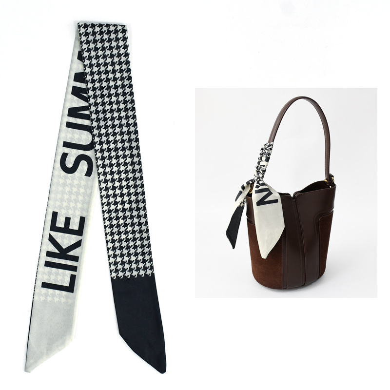 Primavera y otoño lindo y dulce bufanda de seda larga cinta para el cabello caja de regalo bolsa de amarre cinta multifunción fresca pequeña y versátil