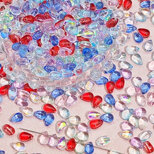 Wholesale Czech Glass Small Water Drop Beads Jewelry Handmade DIY Antique Hairpin Necklace Material Pendant Accessories