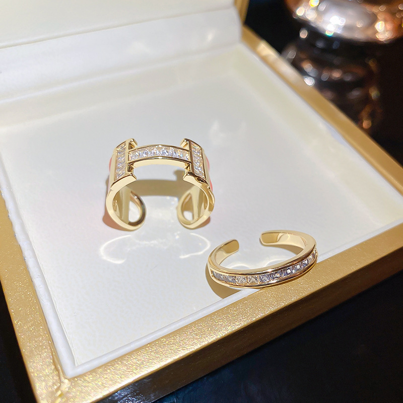 Modern Style Heart Shape Metal Plating Zircon Womenu0027S Rings 1 Piece