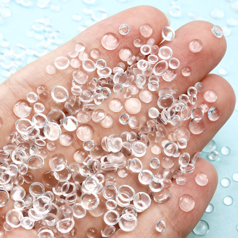 DIY Water Droplets 3-8mm Round Transparent Semi-Circular Glossy Mixed Style Face Makeup Water Beads Face Decoration Cat Eye Stickers Fake Eye Beads