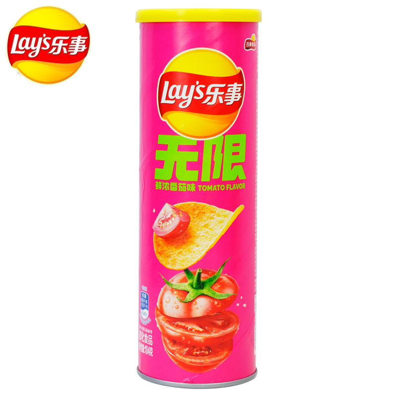 레이의 감자 칩 도매 104g 통조림 원래 토마토 바베큐 멀티 풍미 옵션 스낵 전체 상자 도매