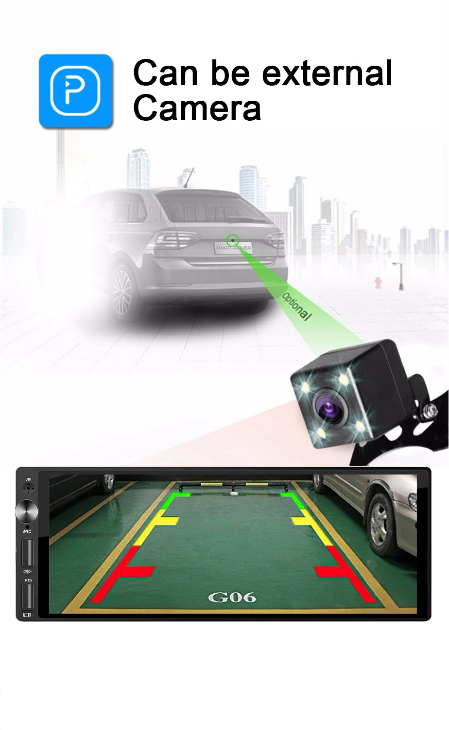 IPS 6.9-дюймовый 1Din Carplay Android автомобильная радиоприемник мультимедиа видео MP5 плеер