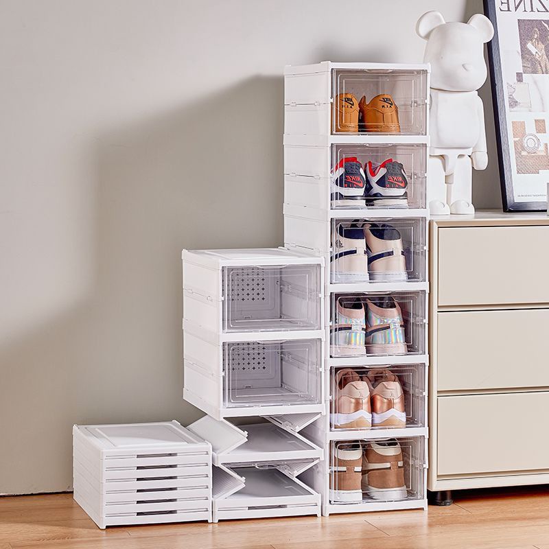 Transparent shoe box installation-free thickened shoe rack foldable…