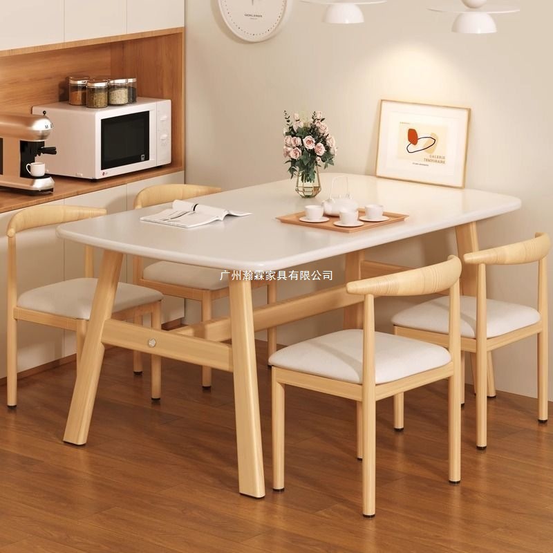 Nordic Dining Table for Small Apartments, Modern and Simple Rental House Dining Table, Light Luxury Rectangular Table and Chair Set, Simple