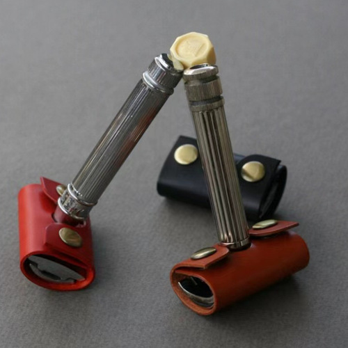 Old-fashioned razor scalp cover Anti-scratch razor leather condom Manual razor head protective cover