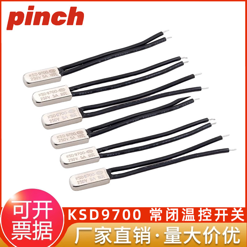 Temperature Control Switch Normally Closed Ksd9700 Temperature Thermal Protector Normally Closed Metal 5A 40 Degrees -150 Degrees
