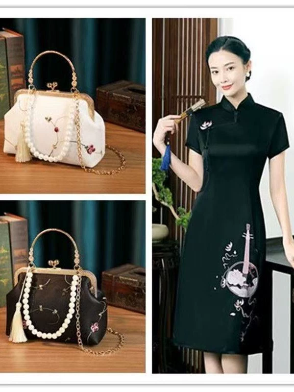 Летнее ретро чонсам, сумка через плечо, китайский стиль