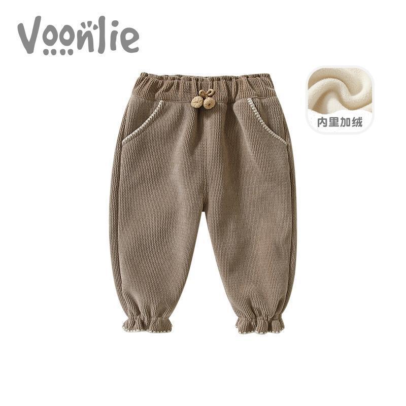 사냥 소녀 캐시미어 바지 가을과 겨울  바지 어린이 스포츠 바지는 캐주얼 바지 원피스 캐시미어 겨울을 입습니다.