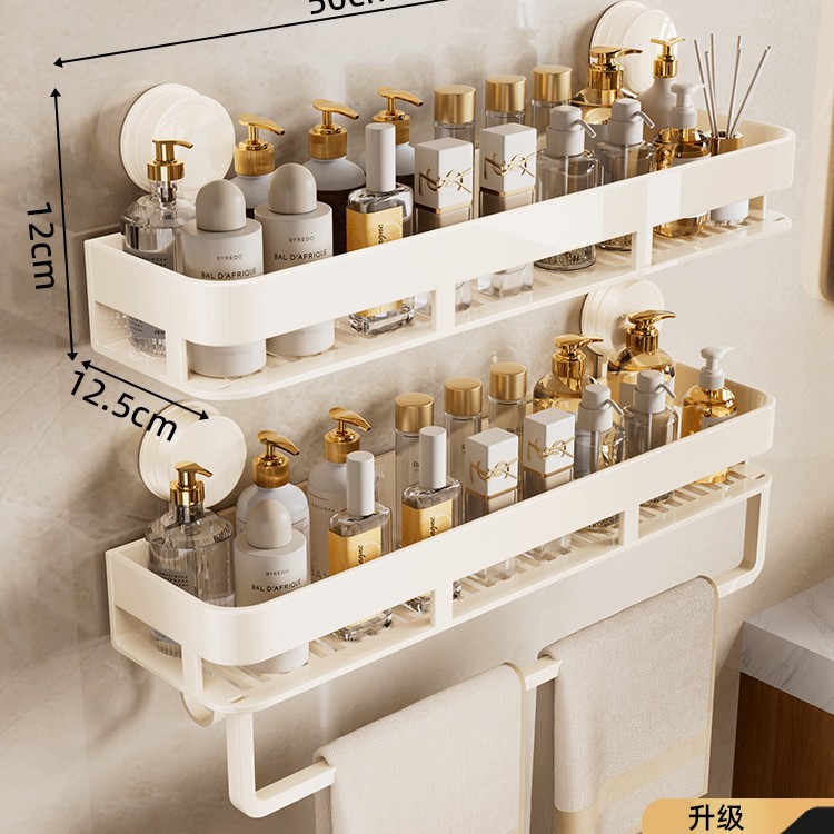 밀크 화이트 [더블 레이어 - 후크 및 막대 포함] 업그레이드 및 탈부착 가능丨 마음대로 위치 변경 가능 50CM