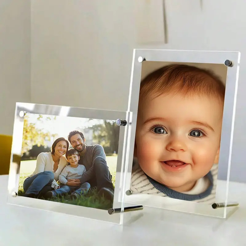 Crystal Clear Acrylic Photo Frame Stand 7inch A4 Postcard Honor Certificate Display Stand Photo Desktop Ornament
