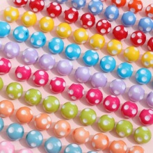 12mm可爱趣味波点彩色树脂圆珠串珠diy手工耳饰品手项链配件材料
