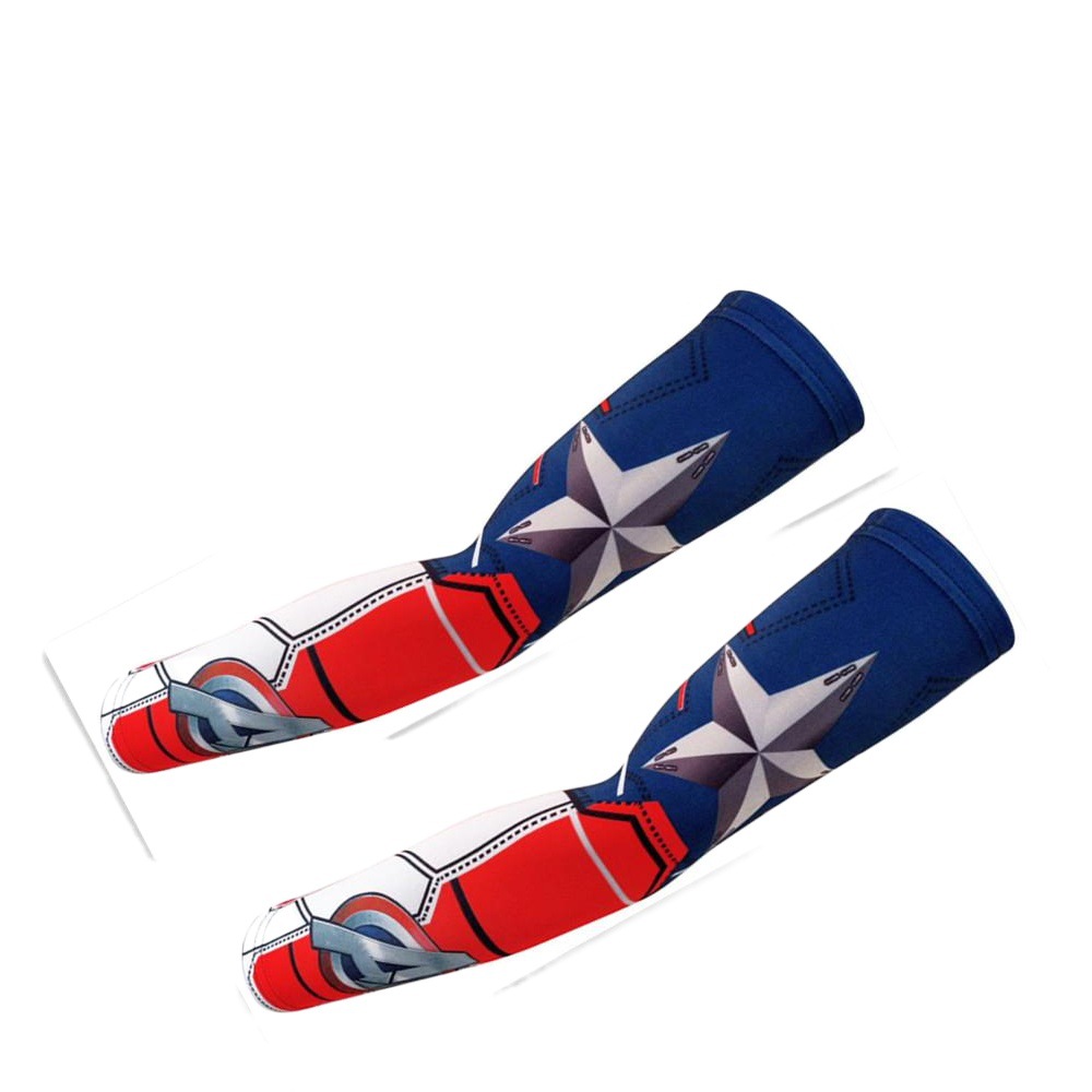 Avengers Superhero Sleeves Captain America Spider Batman Superman Summer Men's and Women's Cycling Outdoor Arm Guards