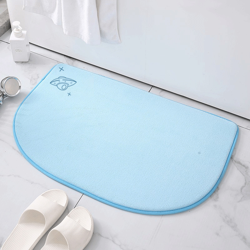 Alfombra de puerta semicírculo transfronterizo máquina lavable baño absorbente de secado rápido alfombra de esponja de memoria baño alfombra de piso de rebote lento