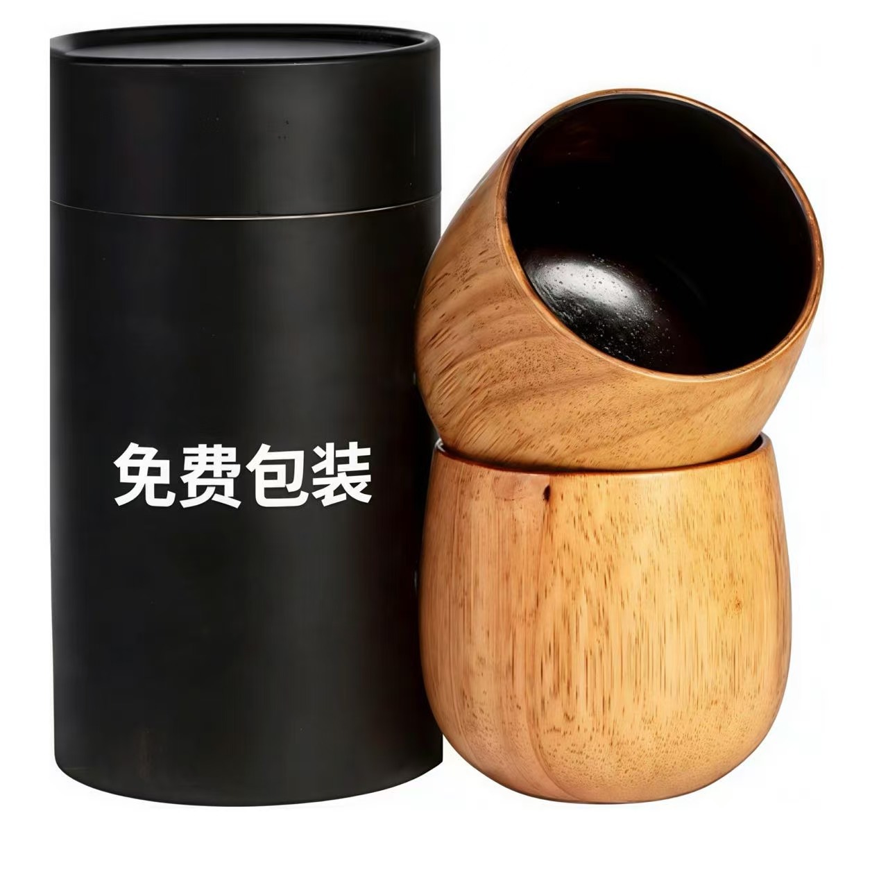 Fuente de origen de madera creativa taza de madera protección del medio ambiente taza japonesa anti-escaldado taza de agua de madera sólida en stock al por mayor gran cantidad de descuento