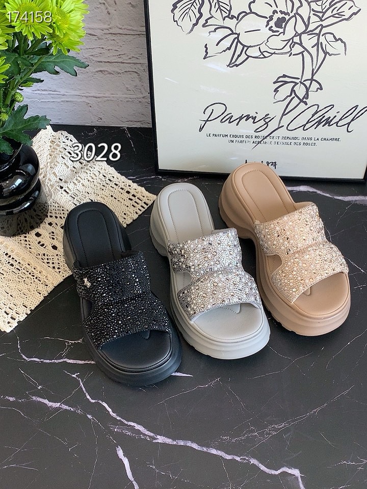 Dép sandal nữ xỏ ngón đế dày 6 cm phong cách thể thao Pháp — Màu đen, vàng chi tiết 1