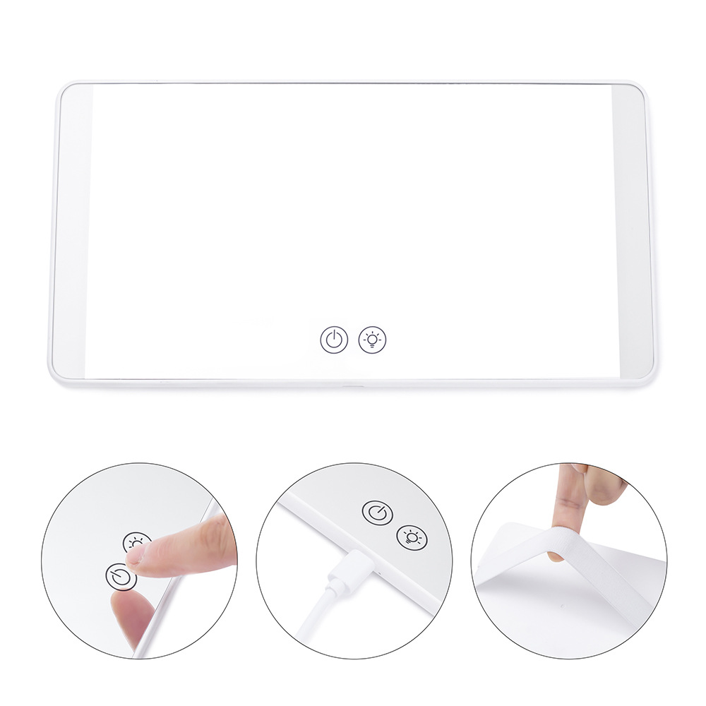 New Led Car Makeup Mirror Car Sun Visor Hanging Mirror High-Definition Car Interior with Light Touch Side Light Car Mirror