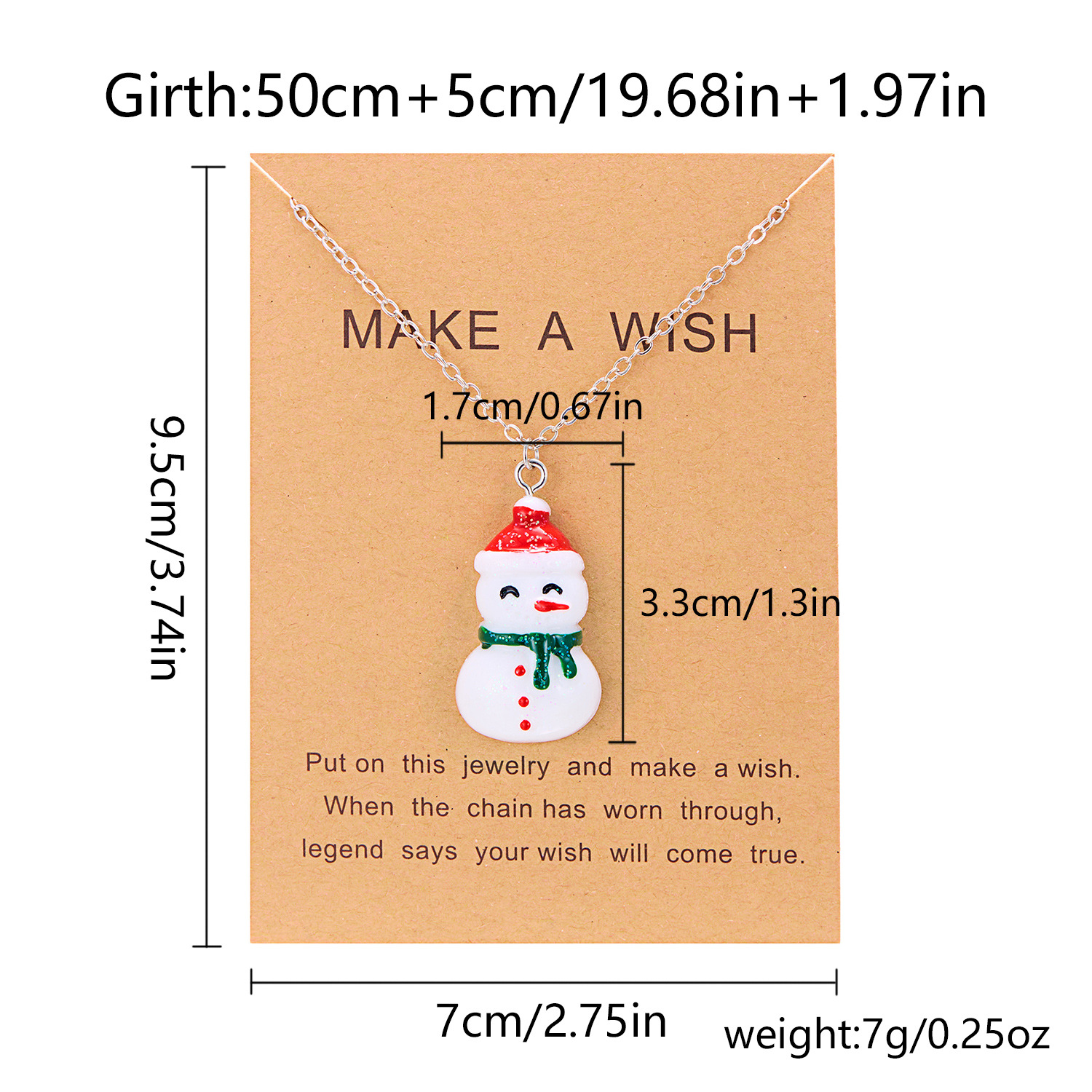 9g Weight Christmas Festival Pendant Necklaces Christmas Wholesale 18