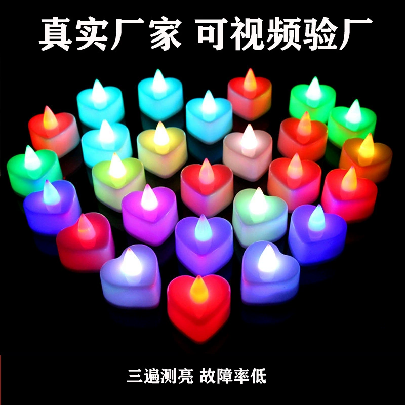 Светодиодные электронные свечи в форме сердца красного цвета для предложения руки и сердца, признания в любви, украшения атмосферы на день рождения, создания атмосферы вечеринки с мерцающим светом.