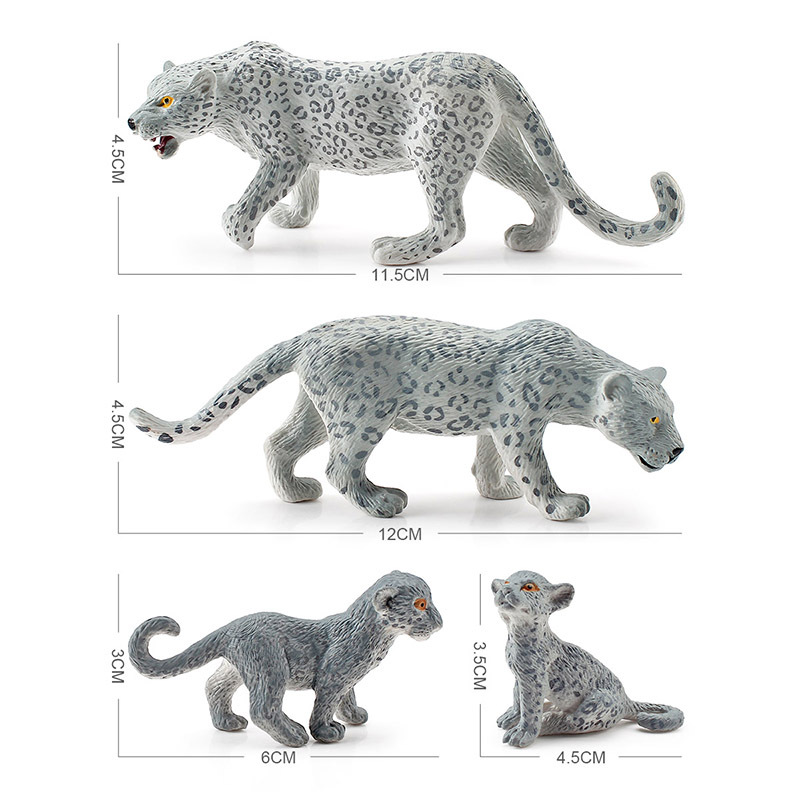 Simulación transfronteriza bosque animal leopardo modelo de leopardo grande y pequeño juguete de decoración de escritorio estática cognitiva