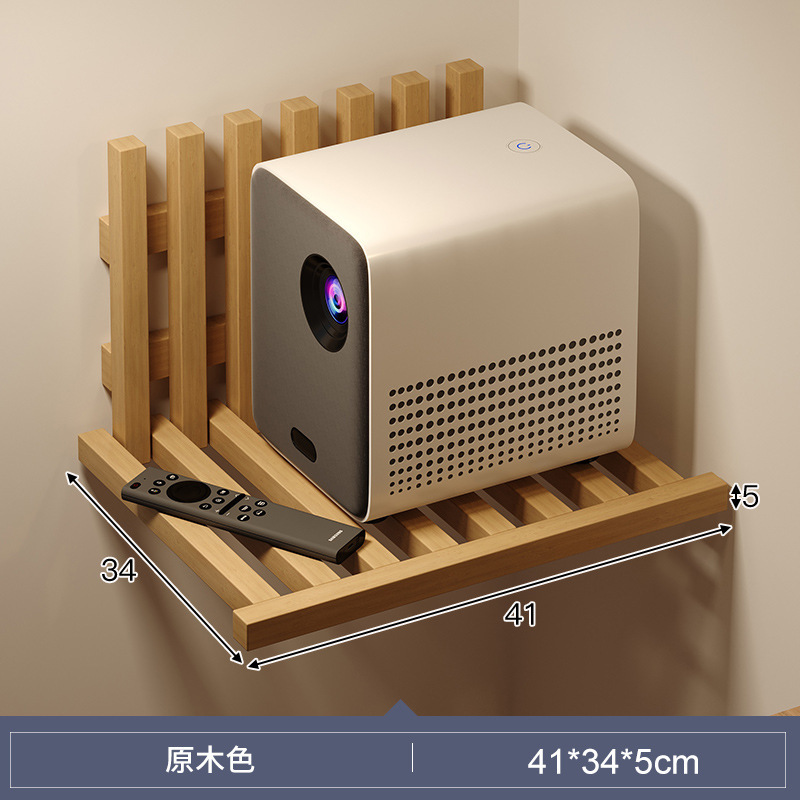 Estante del proyector soporte de pared plegable caucho madera cabecera dormitorio creativo casero armario de almacenamiento colgante