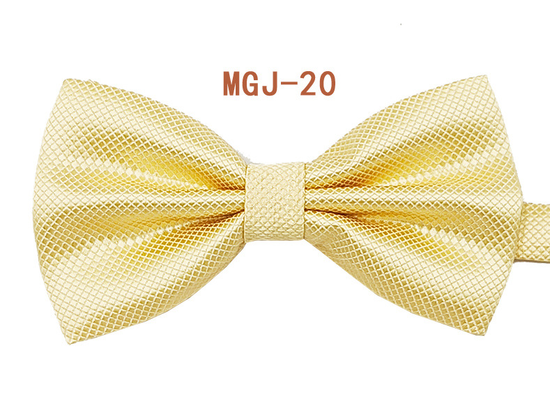 Pajarita negra de color sólido para hombre British Cube Spot Venta al por mayor Ropa formal Boda Doble pliegue Doble lazo de doble capa 27 colores