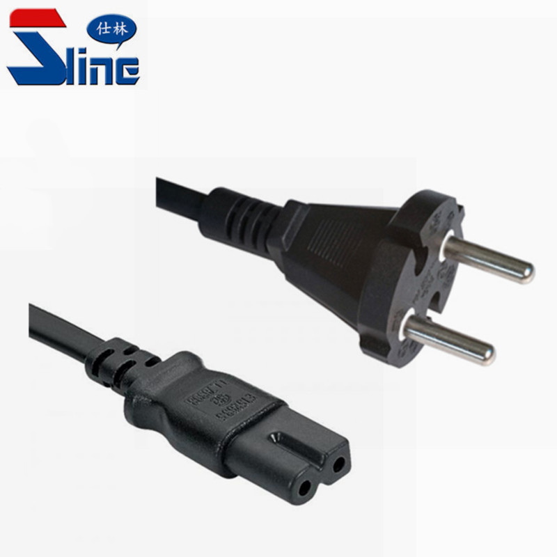 工厂供应印尼标2芯8字尾电源线SNI 纯铜两芯电源线JF-02/C7带极性