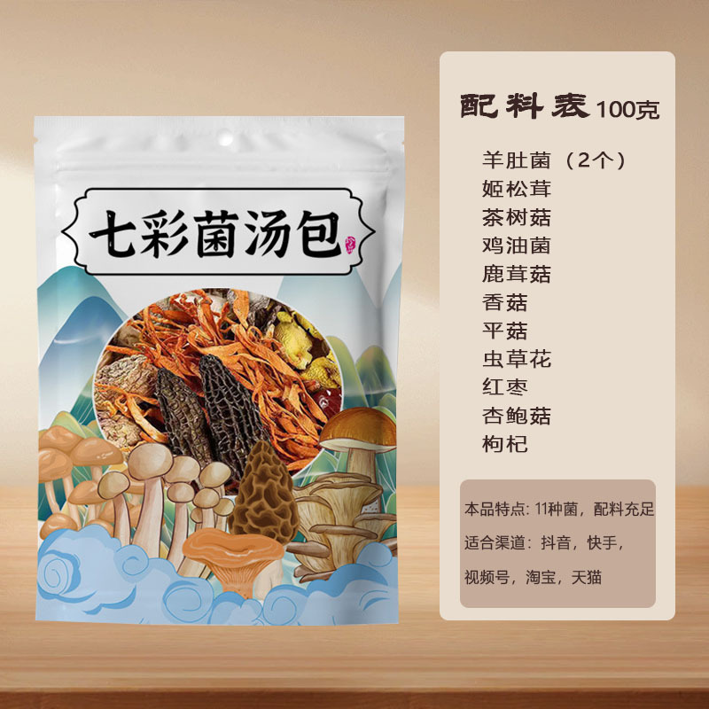 하이 퀄리티 뜨거운 판매 트레이와 100g 다채로운 버섯 수프 패키지 (2 모렐 포함)