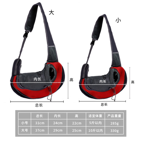 Dog and Cat Single Shoulder Bag, Pet Travel Crossbody Bag, Small Dog Outdoor Bag, Breathable Mesh Pet Backpack