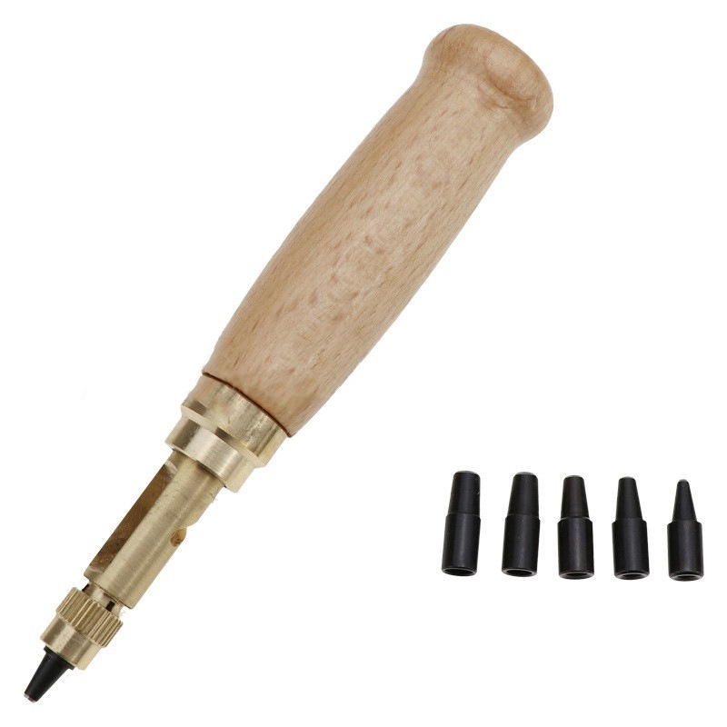 DIY cuero hecho a mano tallado forma herramienta aceite pluma sello cuchillo de corte punzonado