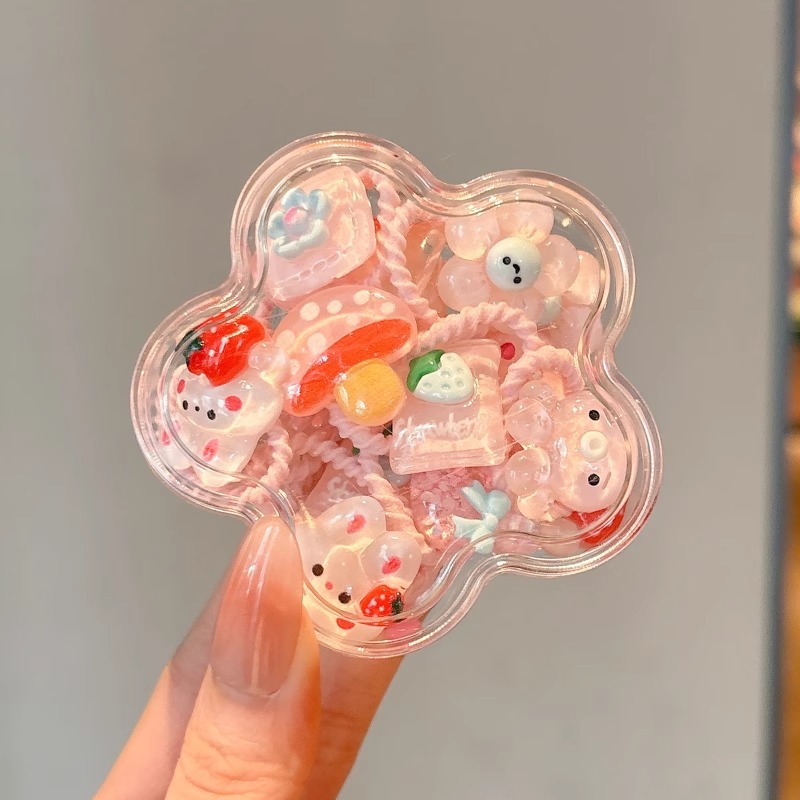 Cuerda para el cabello pequeña de color, cuerda para la cabeza, linda cuerda para el cabello de cola de caballo para niños, niña bebé, alta elasticidad, sin dañar el cabello, tocado de banda de goma