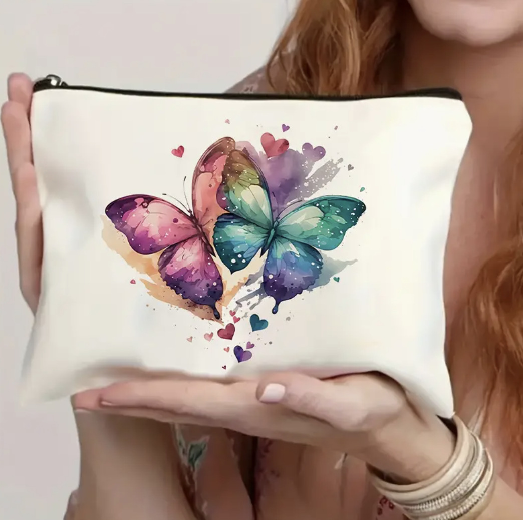 Amazon Butterfly transfronterizo impresión doble cara bolsa de lavado nueva bolsa de viaje bolsa de accesorios de belleza bolsa al por mayor