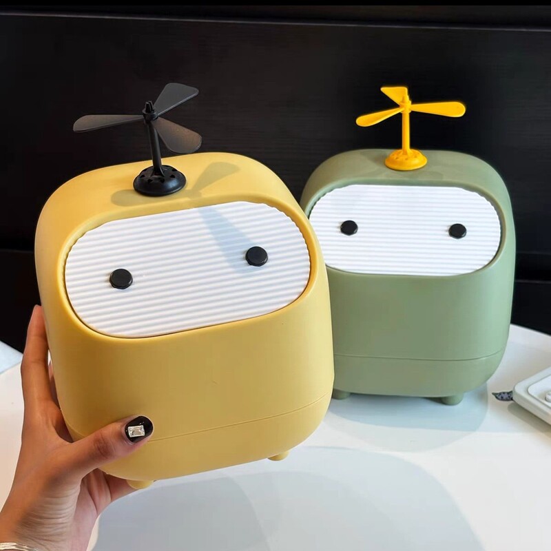 Desktop Ninja Trash Can Mini with Lid Office Waste Basket Bedside Bedroom Wastebasket Kitchen Garbage Bin