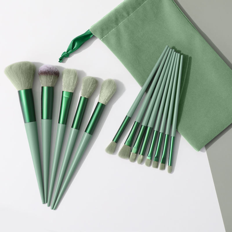 Cuatro Estaciones verde maquillaje cepillo traje principiante super suave belleza herramientas maquillaje cepillo fábrica en stock al por mayor
