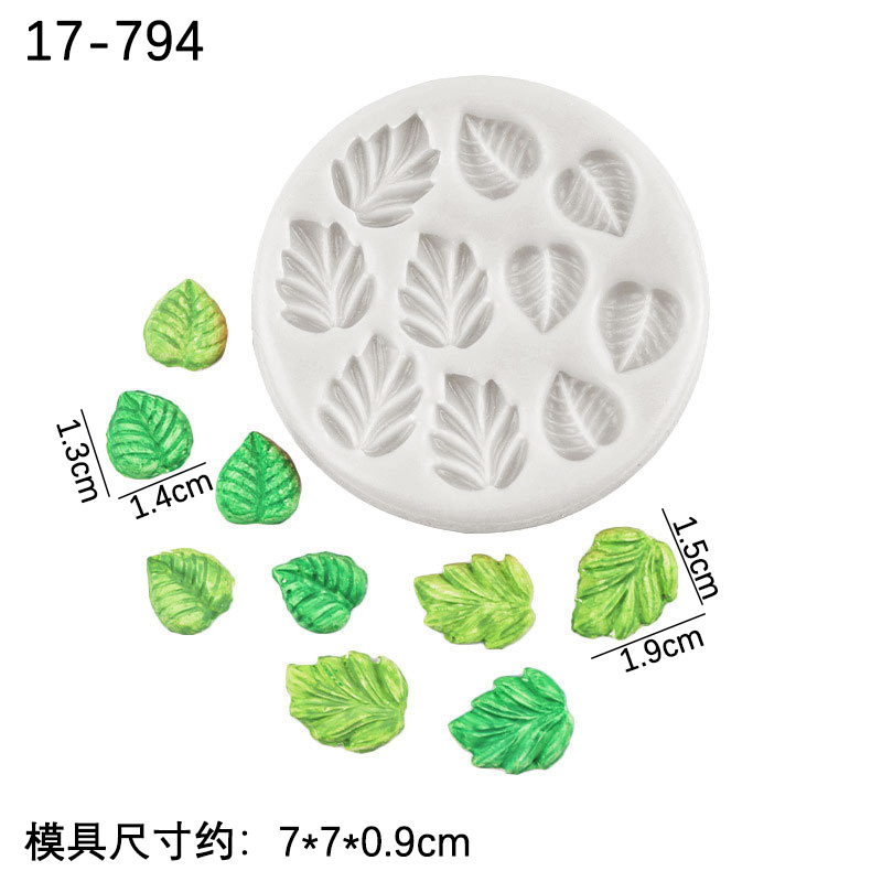 Hoja de arce ginkgo hoja forma de hornear pastel decoración molde de silicona epoxi yeso chocolate fondant Silicona