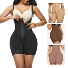 高腰三排扣收腹塑身提臀裤底裆拉链收腰塑身连体衣跨境欧美收腹裤