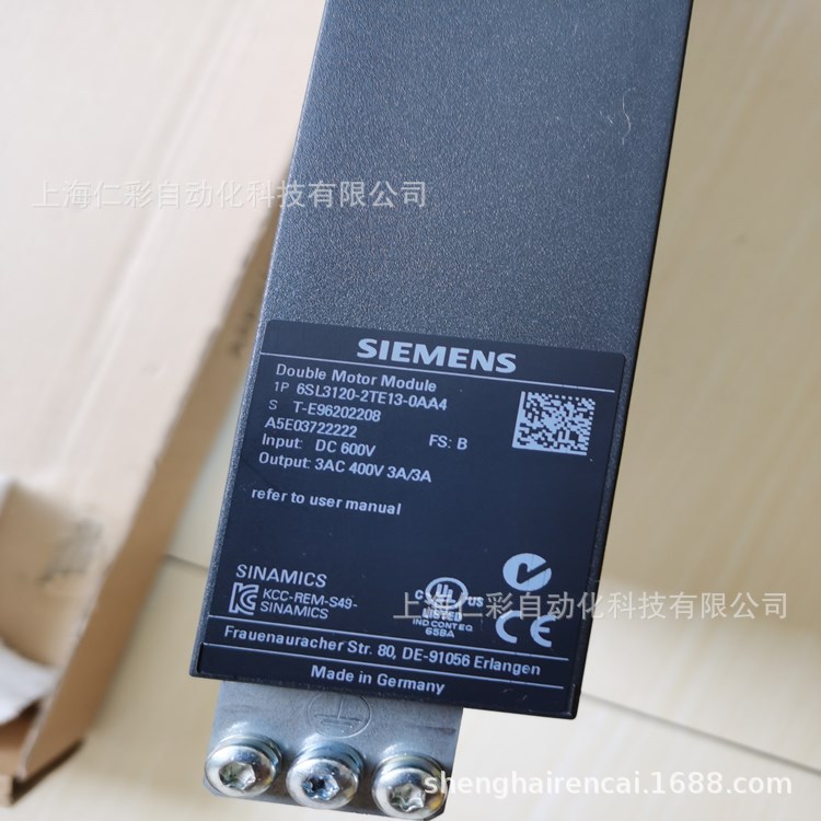 6SL3130-7TE28-0AA3西门子S120电源模块600V DC 133A 80kW