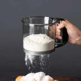 塑料手持面粉筛家用杯式精美面粉筛半自动筛网筛子筛面粉烘焙工具