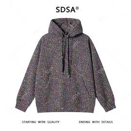 重磅男士秋冬季新款卫衣痞帅男装潮牌彩色小香风时尚连帽百搭上衣