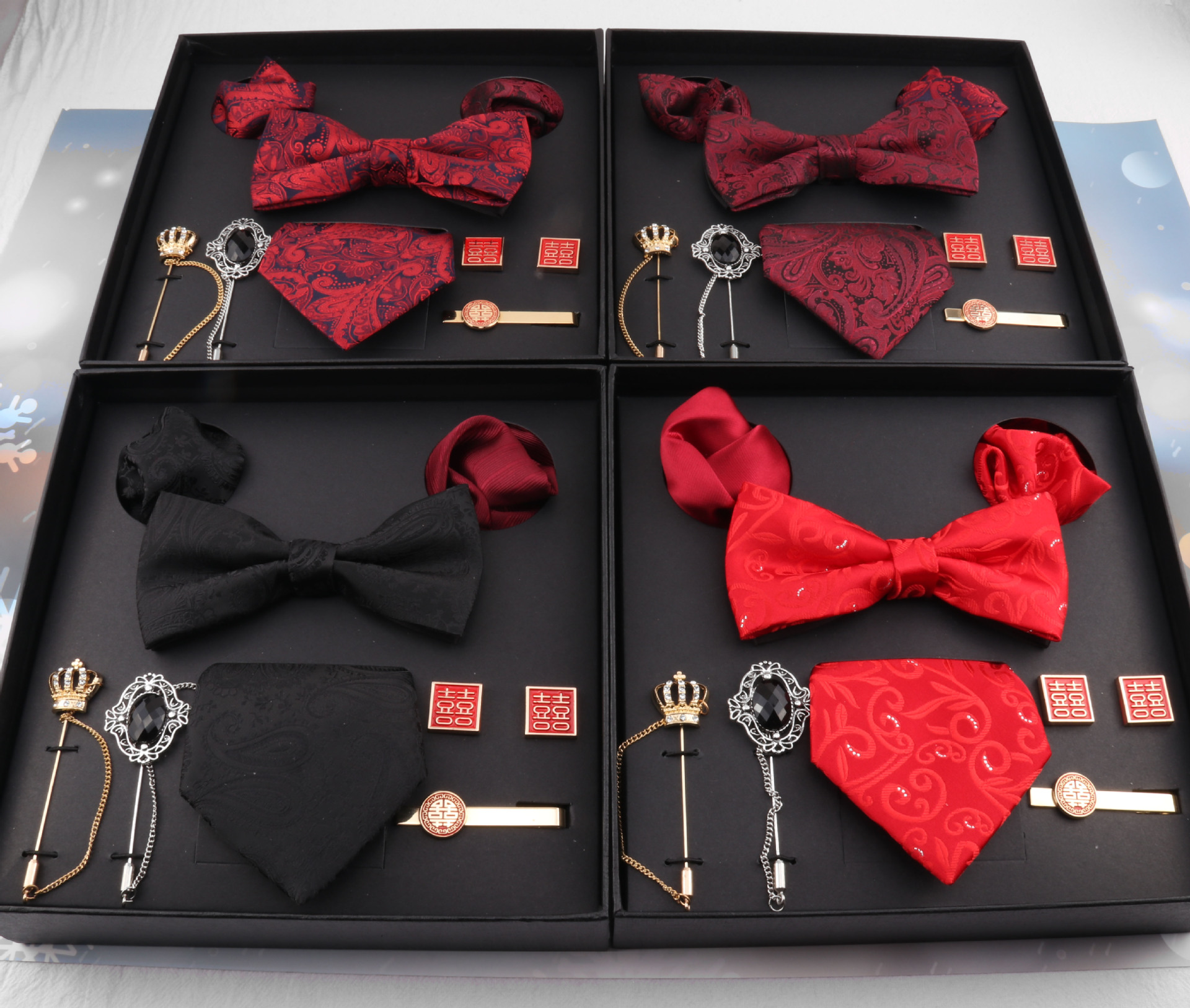 Men's bow tie eight-piece gift box forma...