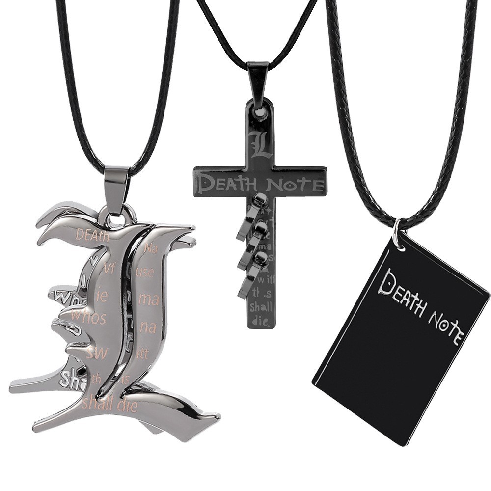 Japanese anime jewelry Death Note Death Note Double L logo alloy…