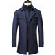 2023 Cross-border Men's Mid-length Wool Coat Thickened Coat for Men