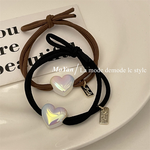 Korean version of Dongdaemun Super Fairy Love Pearl Hair Strap for Female Internet Celebrity Girls Hair Rope, Simple and Doesn’t Hurt Hair, Hair Tie Rubber Band