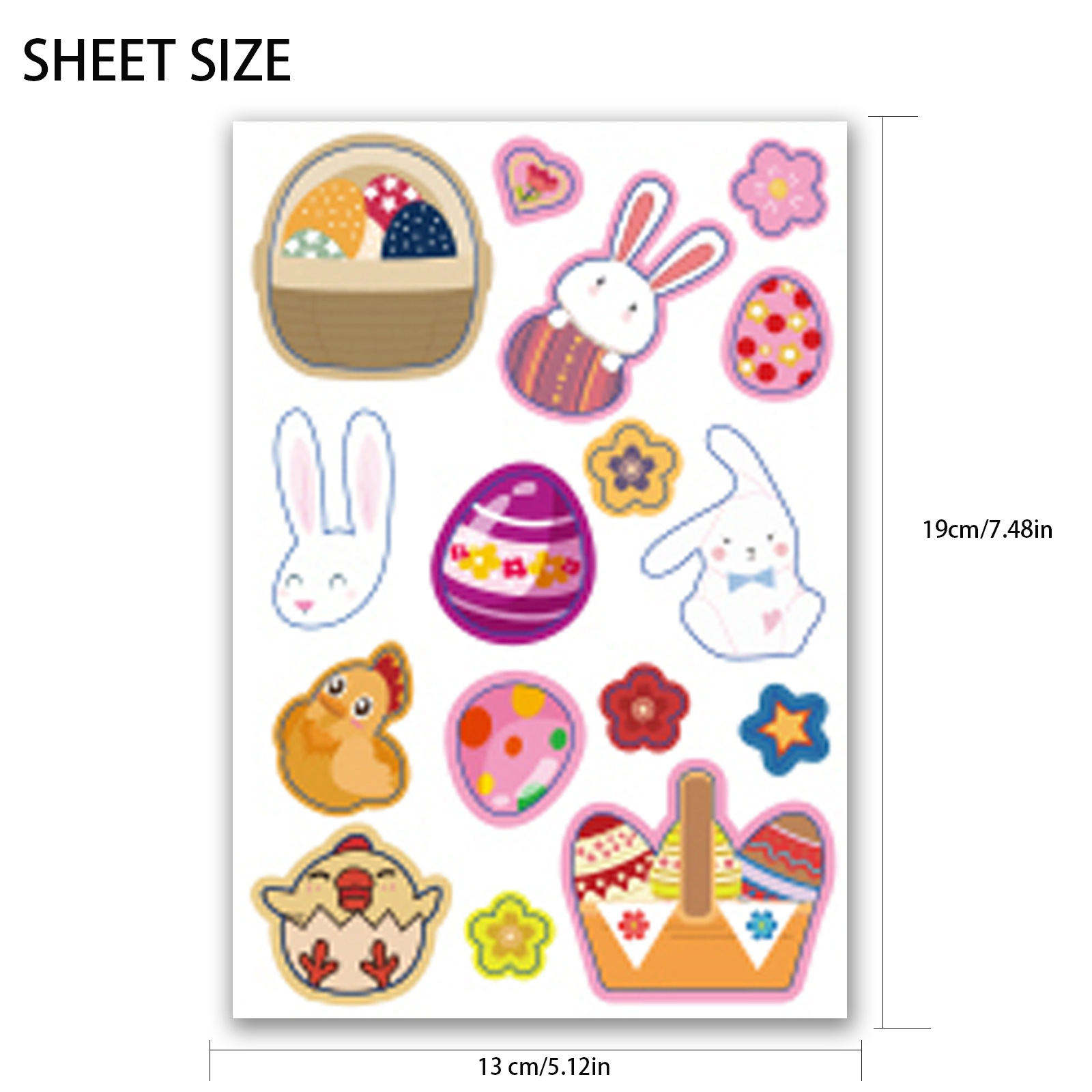 Pegatinas creativas de bricolaje pegatinas de animales de Pascua dibujos animados para niños conejito pollo amarillo huevo de Pascua