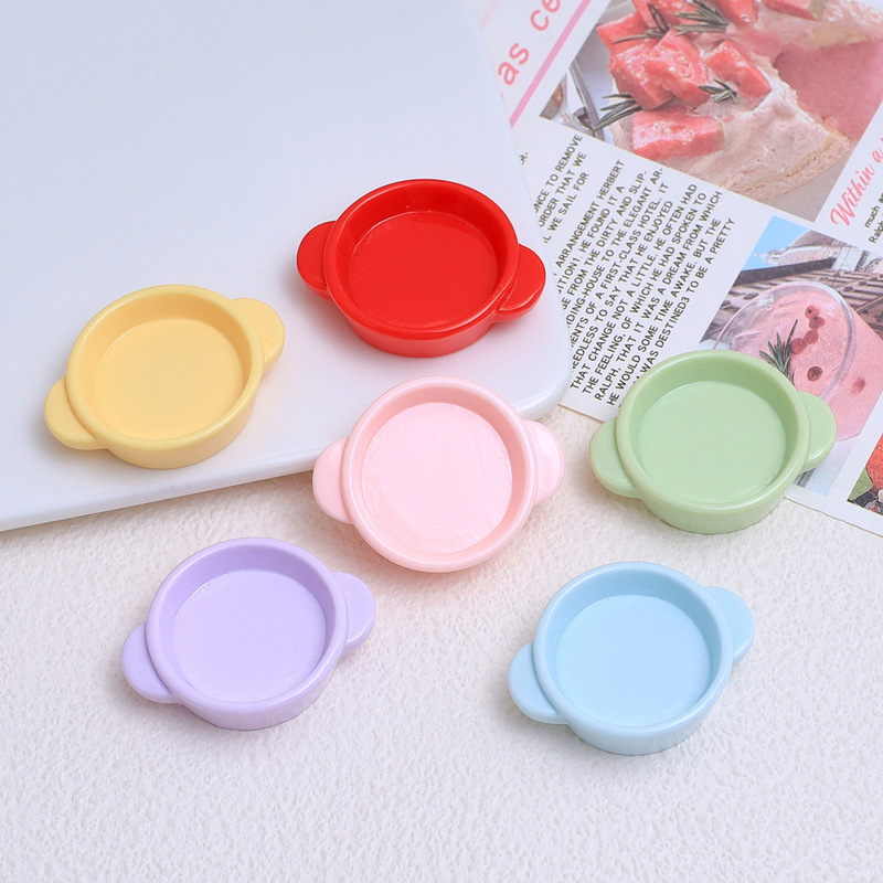 仿真双耳圆盘子创意食玩卡通diy饰品配件奶油胶树脂小配件材料包|undefined